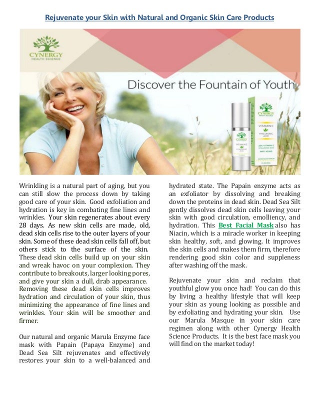 Rejuvenate Your Skin with Natural and Organic Skin Care Products