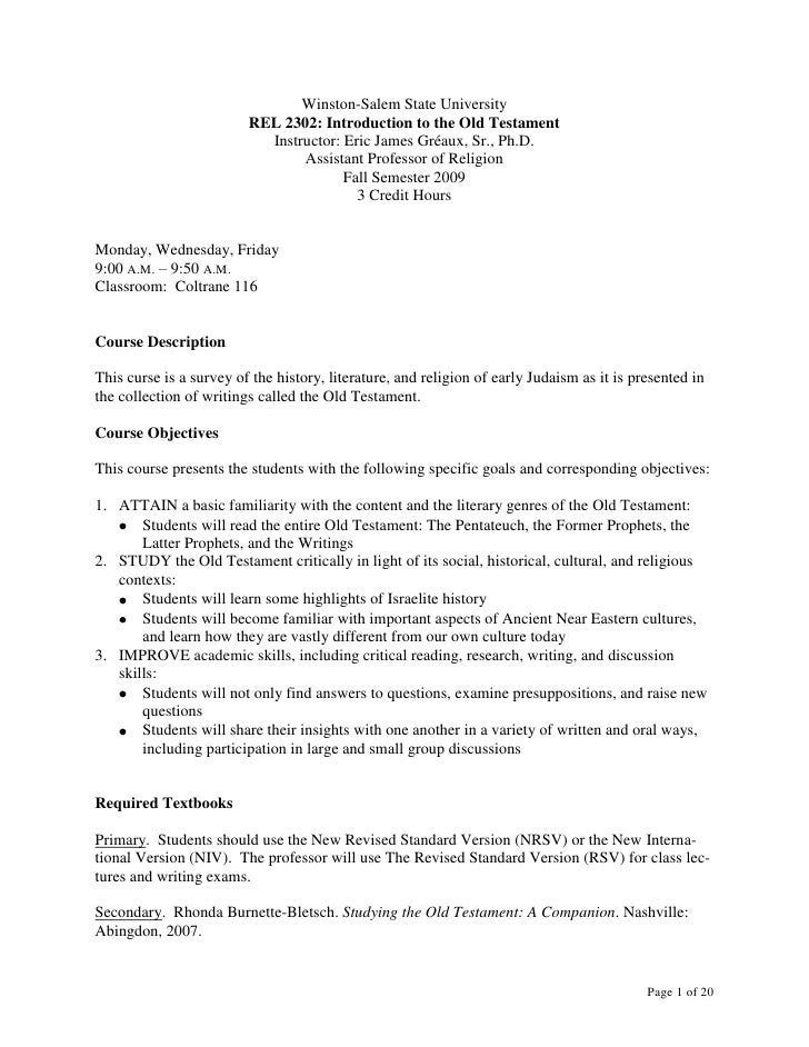religion 111 introduction to the old testament essay Lesson 1: introduction to the old testament-old testament seminary teacher manual. religion 111 introduction to the old testament essay Lesson 1: introduction to the old testament-old testament seminary teacher manual.