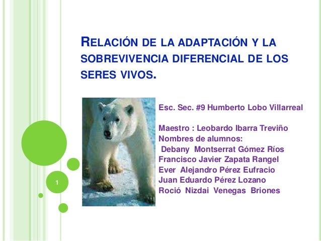 Relacion entre la adaptacion y la sobrevivencia