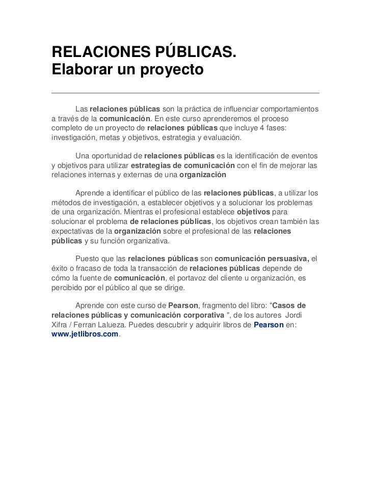 EJEMPLO DE PROGRAMA DE RELACIONES PUBLICAS ejemplo de programa de relaciones publicas: