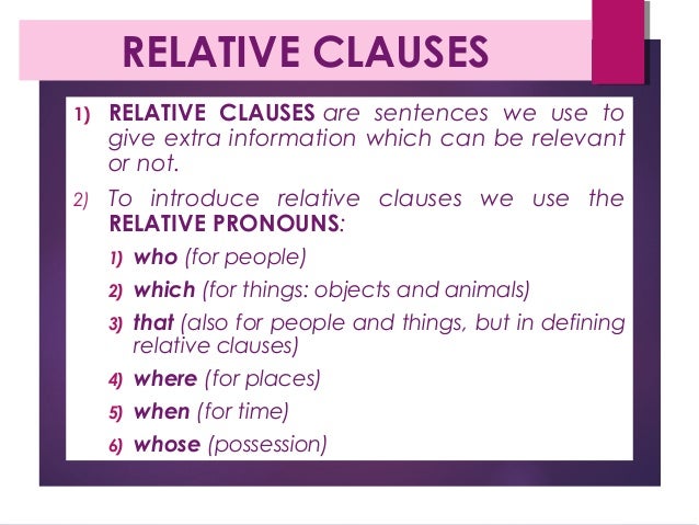 What Is A Relative Clause In A Sentence