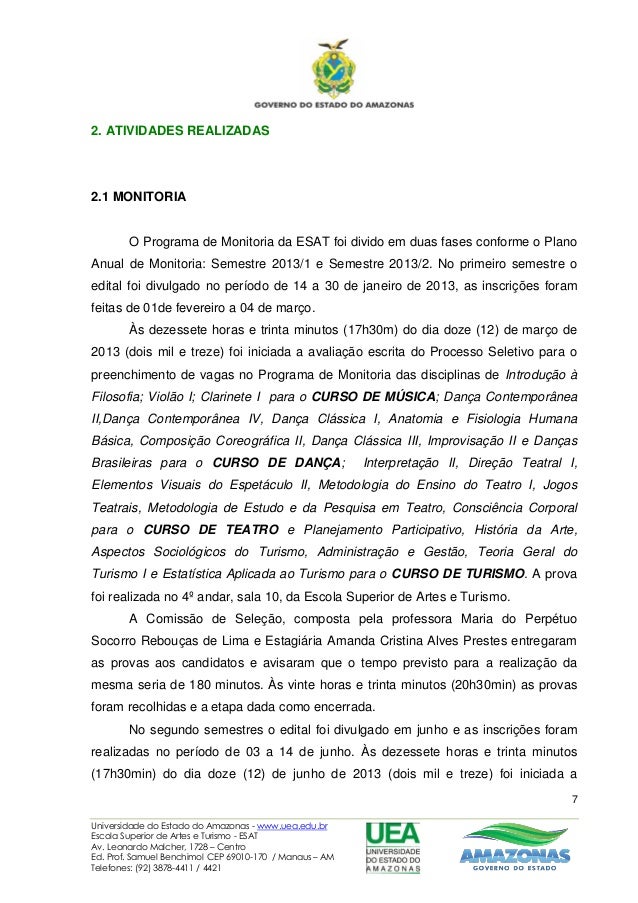 Relatorio de atividade