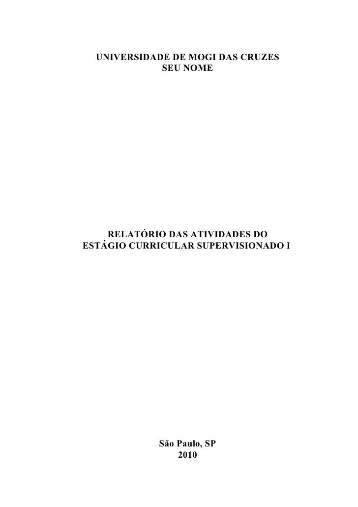 Relatorios de estagio supervisionado prontos