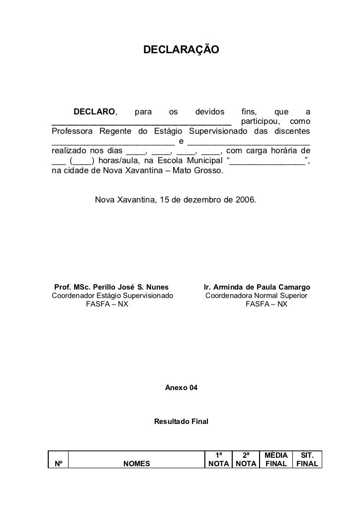 Declaracao de conclusao de curso superior