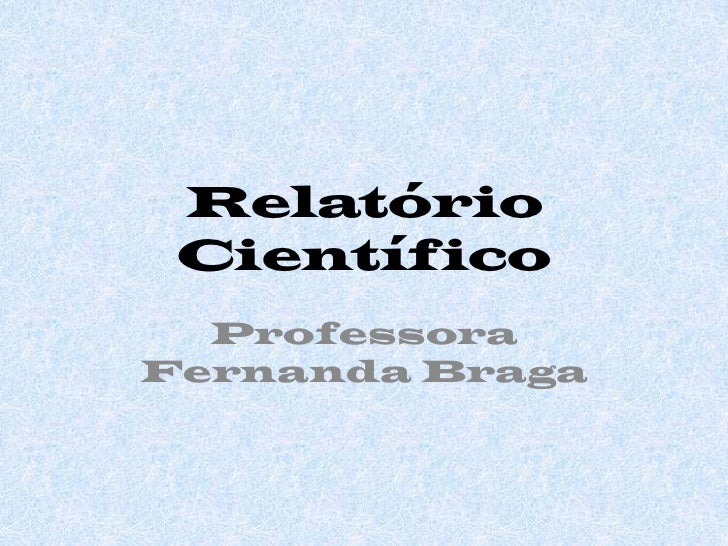 Relatorio cientifico