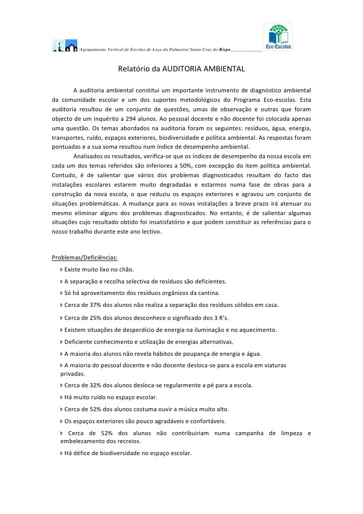 Modelo de relatorio de auditoria