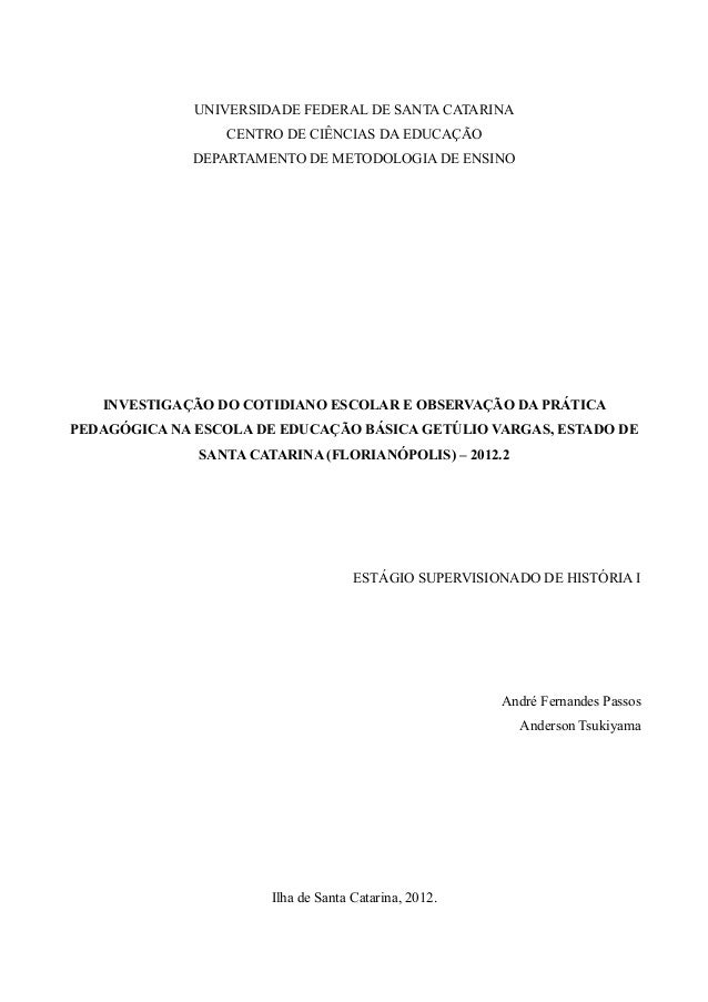 Relatorio final de estagio supervisionado de pedagogia