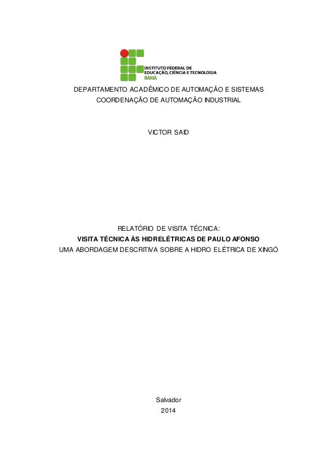 Relatorio visita tecnica abnt
