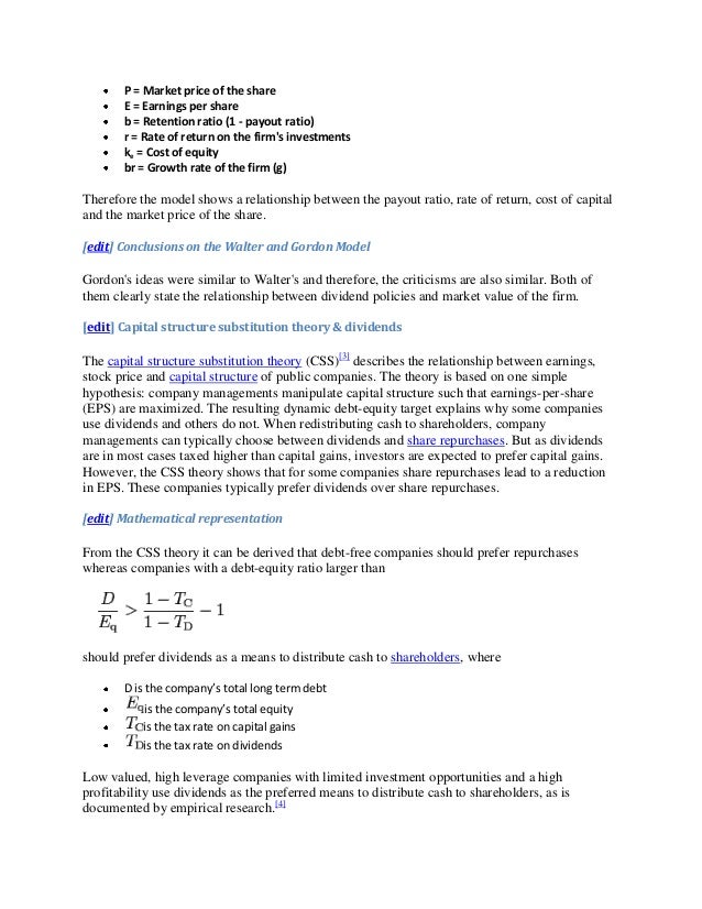 Dividend payout research proposal