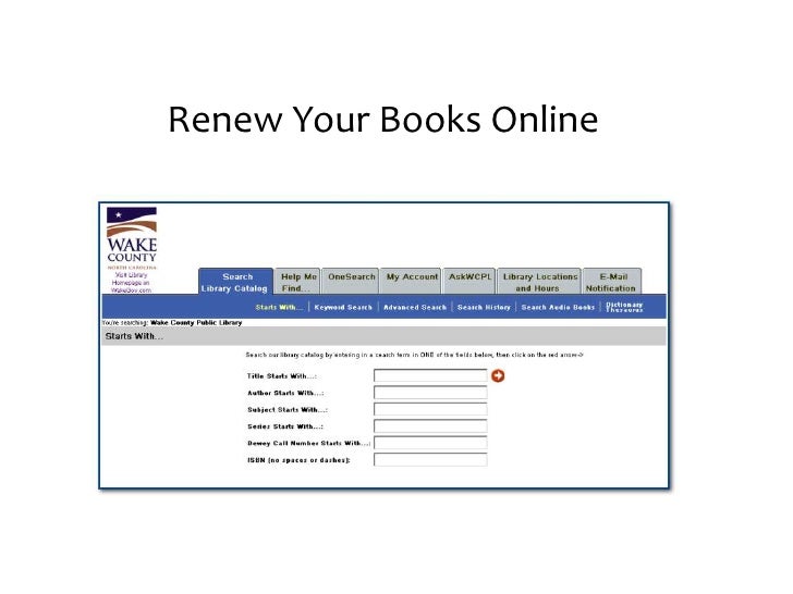 Renew your books online