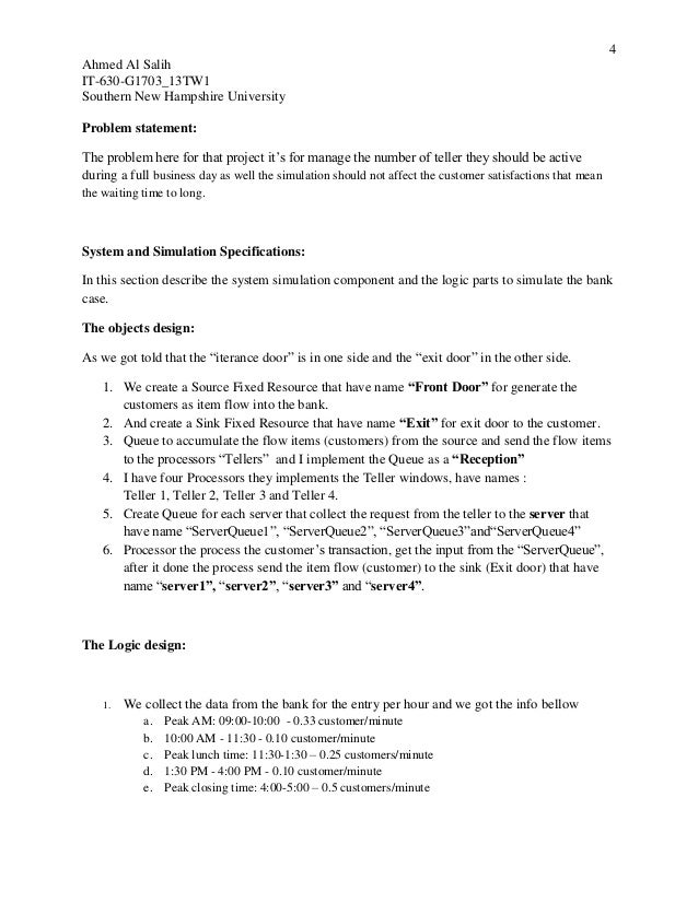 simulation and analysis of bank teller simulation and analysis of bank teller