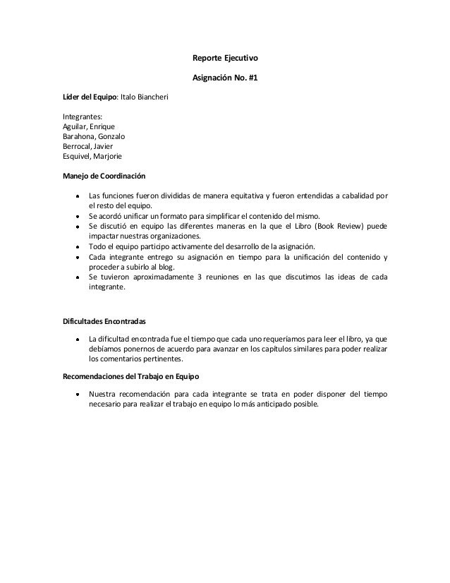 formato informe ejecutivo ejemplo under fontanacountryinn com informe ejecutivo