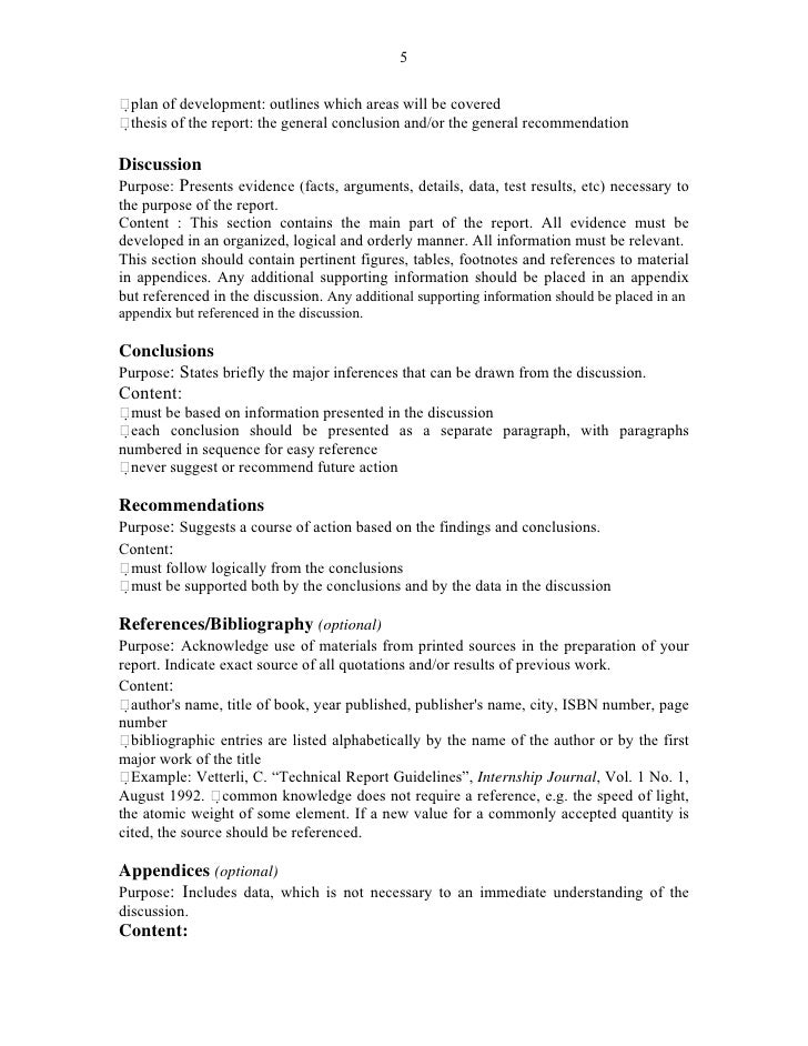 general report format