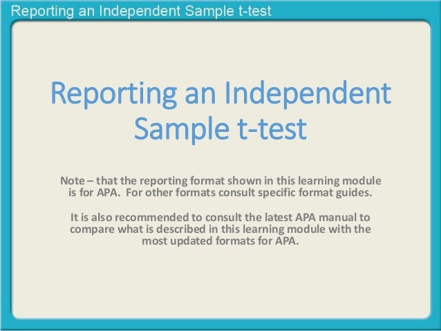 Research paper samples using t test