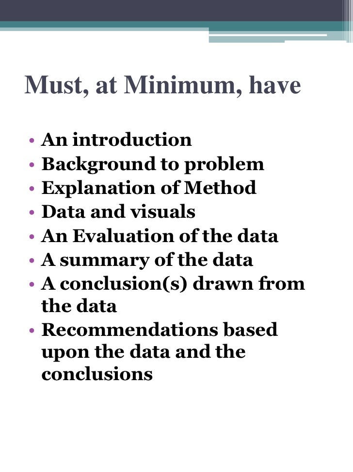 Recommendation Report Template