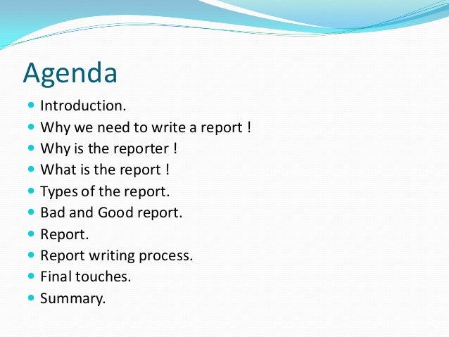 How to write up a report