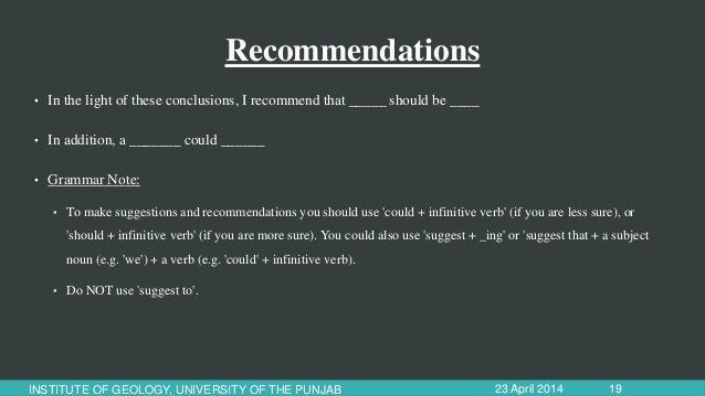 Recommendation about term paper
