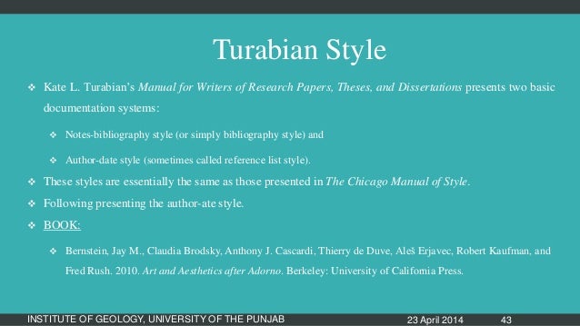 How to write in kate turabian