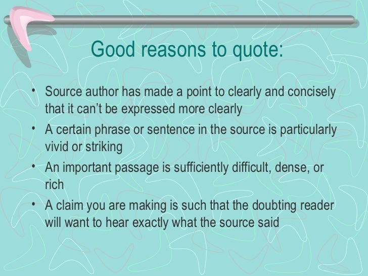 quoting in research papers quoting in research papers