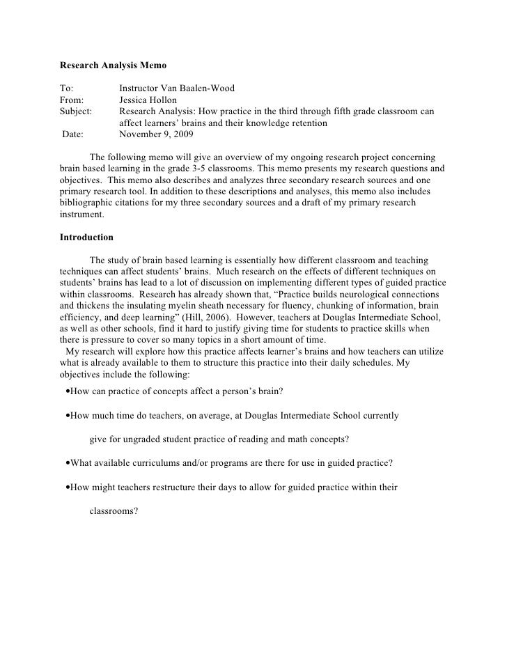 Research proposal memo format