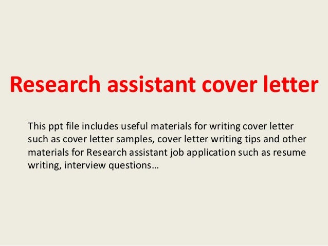research assistant cover letter