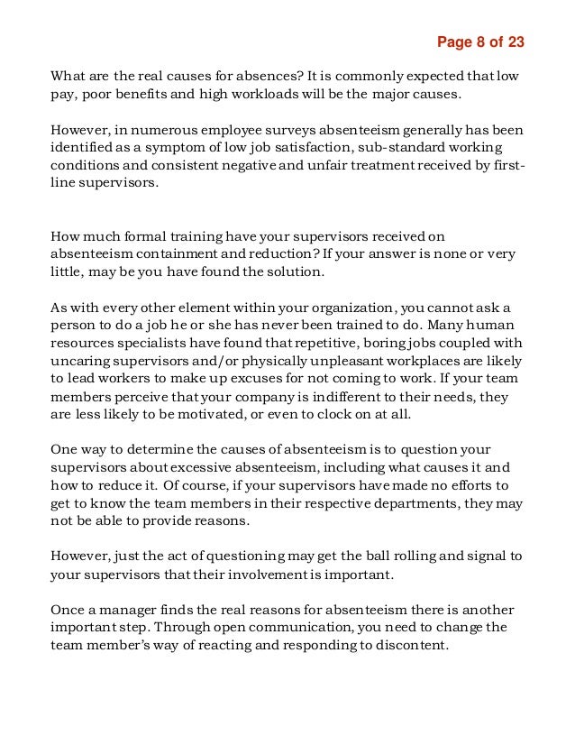 Absenteeism research paper picture