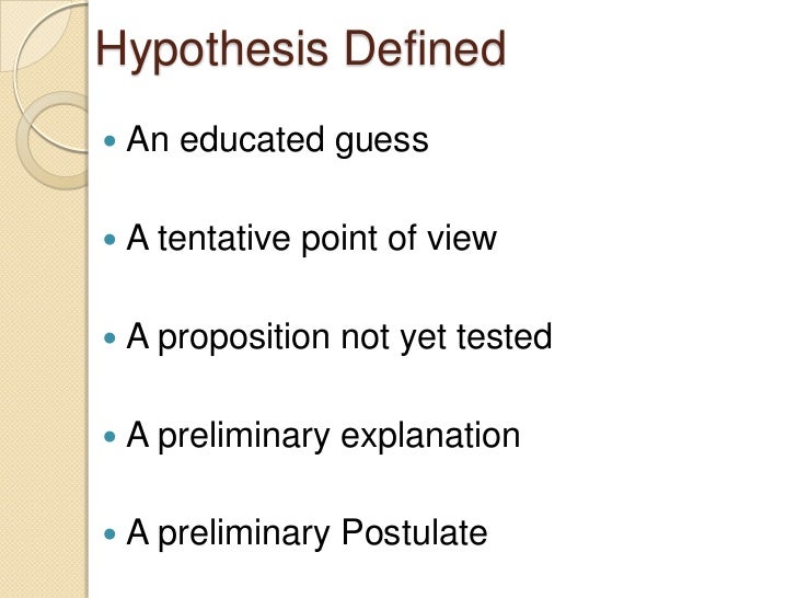 Hypothesis defined