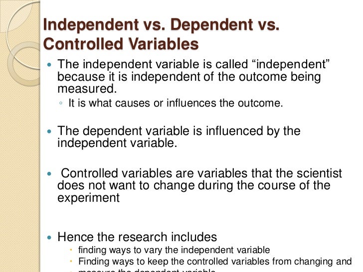 Variables for research paper