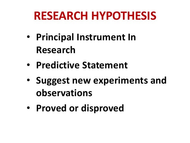 Research questions, hypotheses and objectives