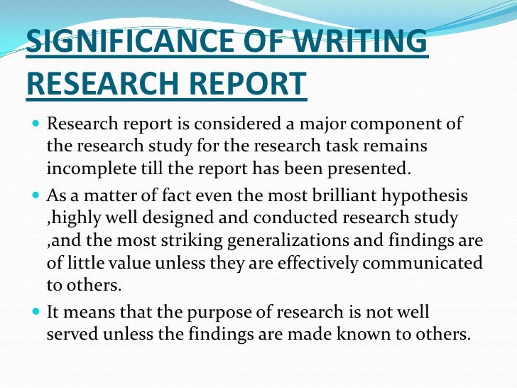 Written research report
