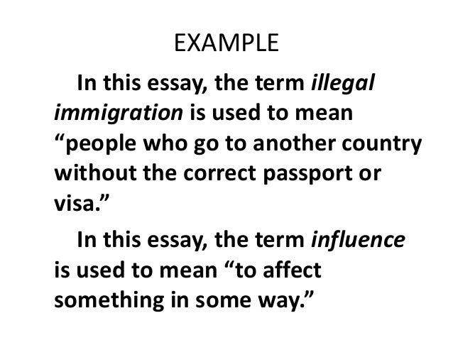 Example of definition of terms in a research paper