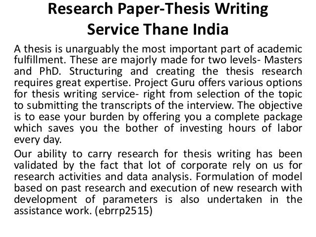 Help with writing a thesis paper