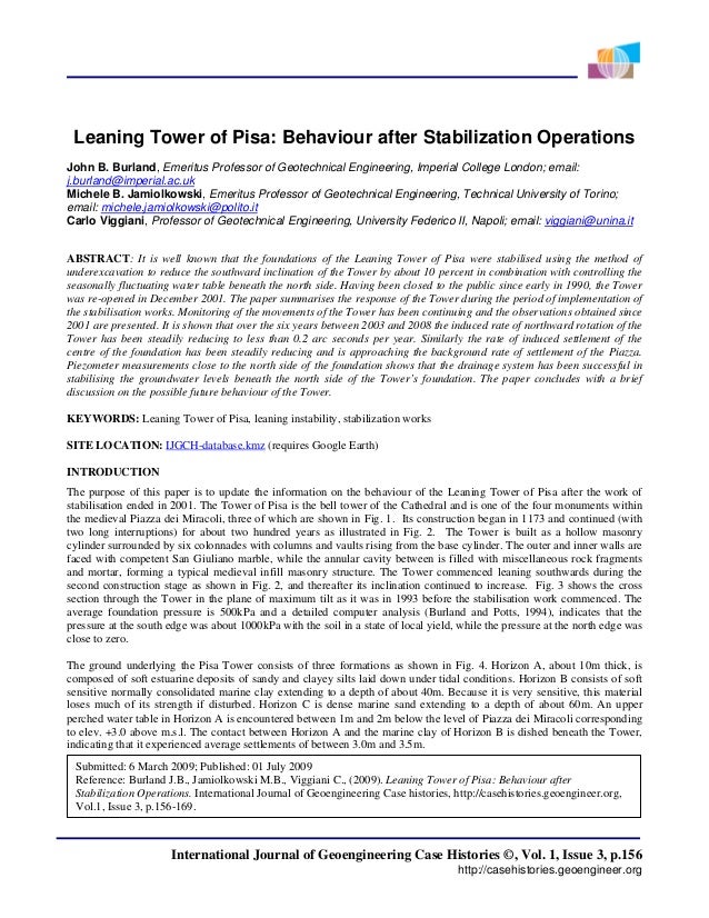 Leaning tower of pisa: behaviour after stabilization operations image