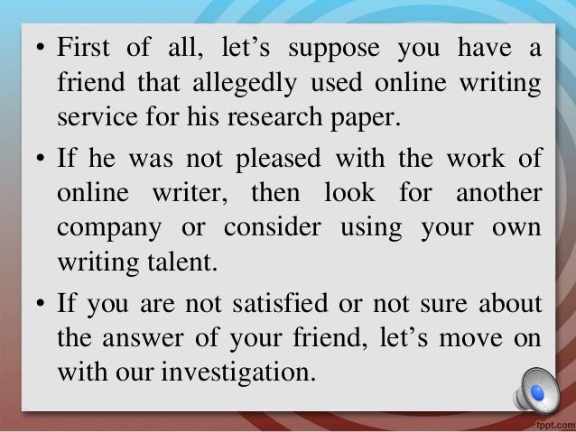 Online research paper writing services