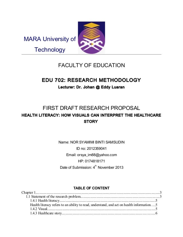 First draft of research proposal image