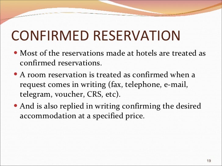 How to write a reservation
