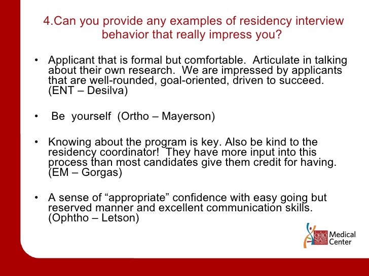 Residency Interview Advice