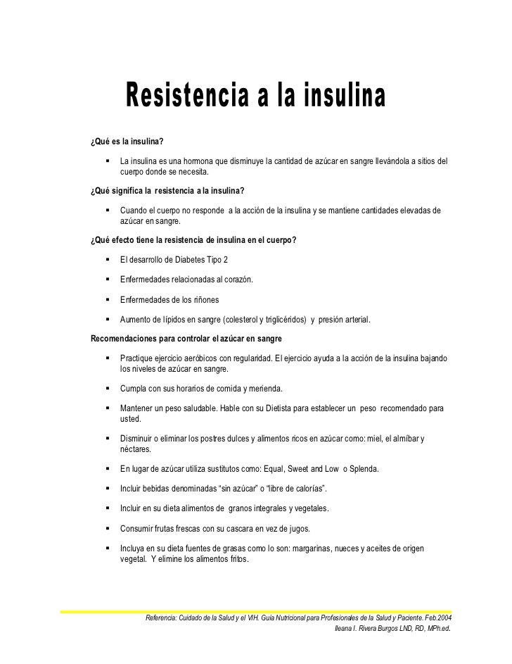 Resistencia a la insulina Resistencia a la insulina