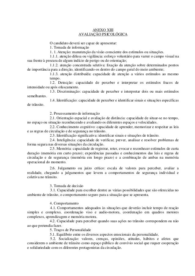 Exame para cnh