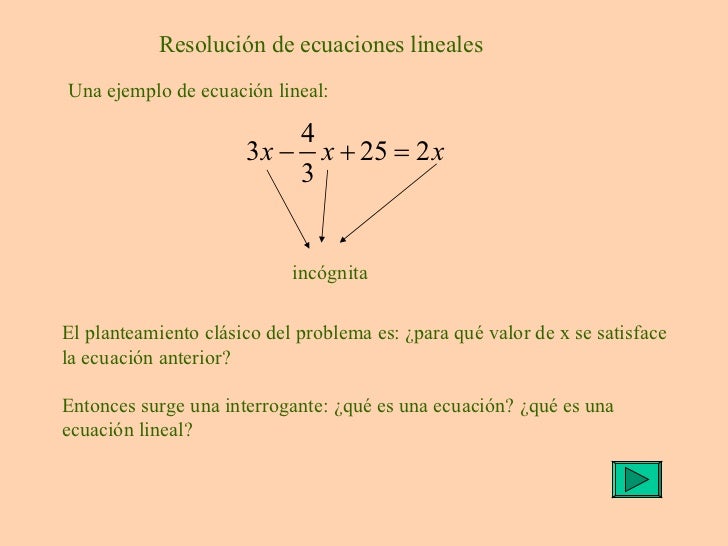 Resolver ecuación lineal