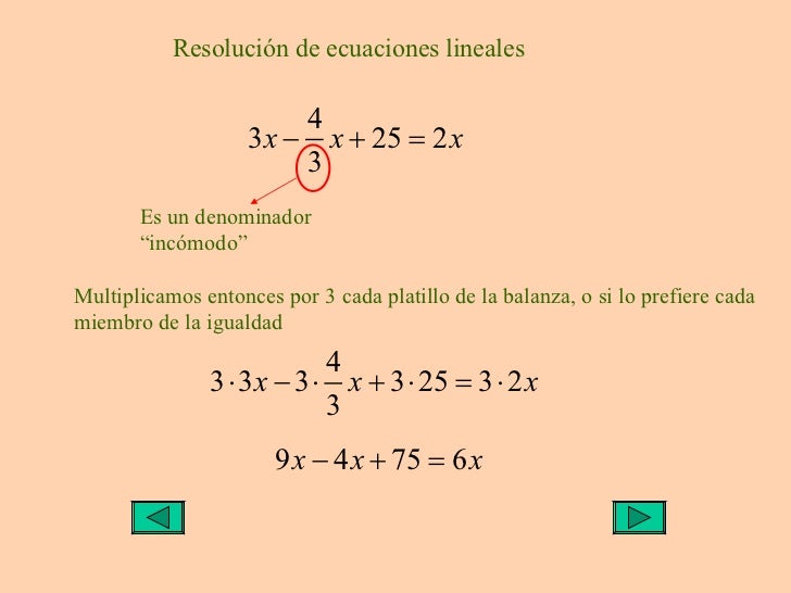 Resolver ecuación lineal