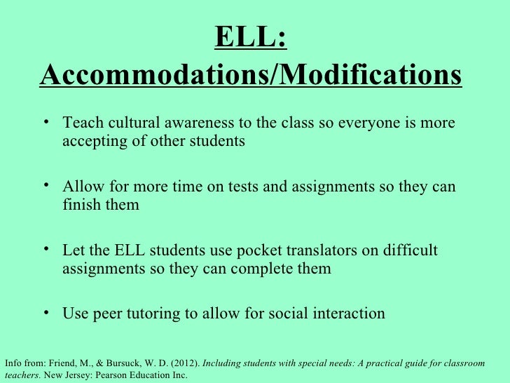 Accommodating ell learners