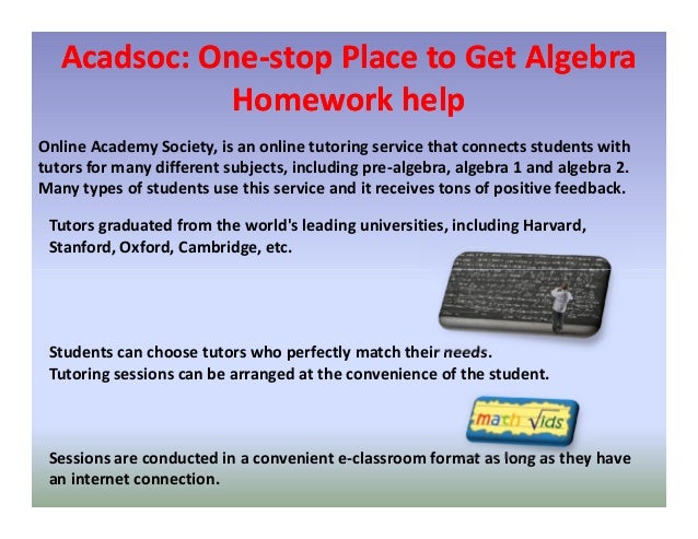 Free homework help for algebra 2