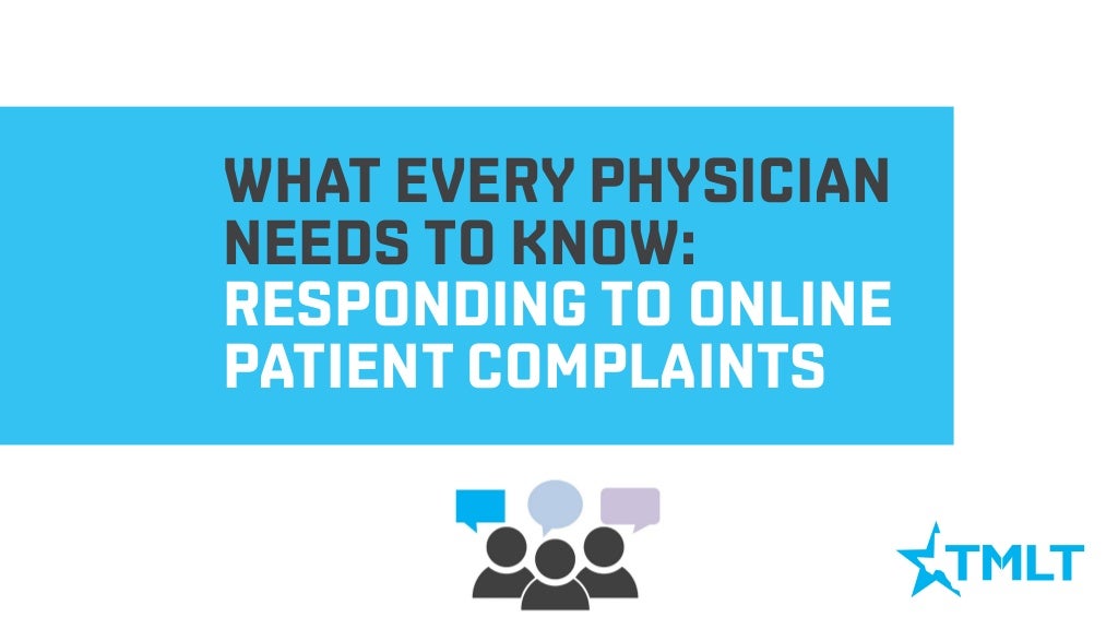 Responding to online patient complaints