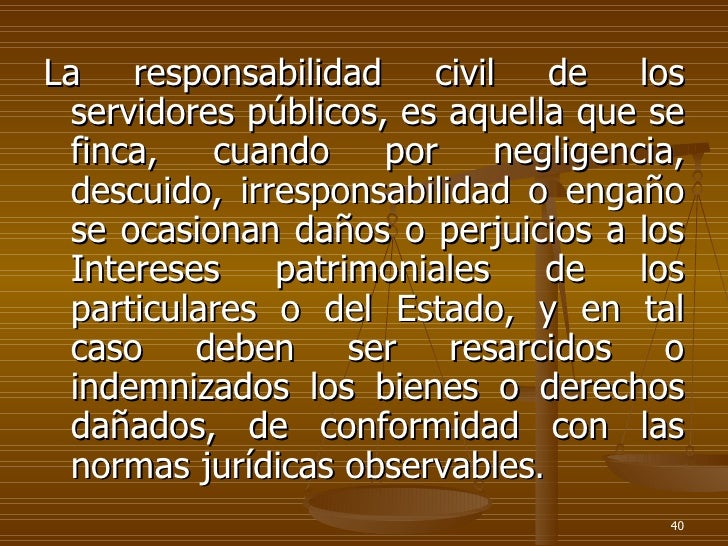 Responsabilidades Civiles De Los Servidores Públicos Ejemplos