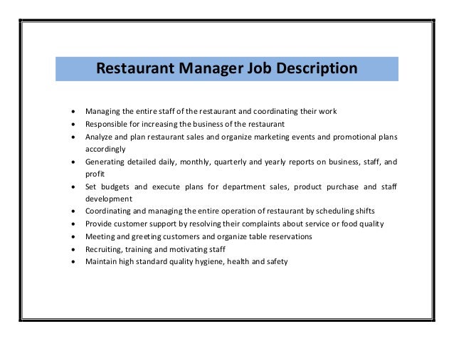 restaurant manager resume sample pdf