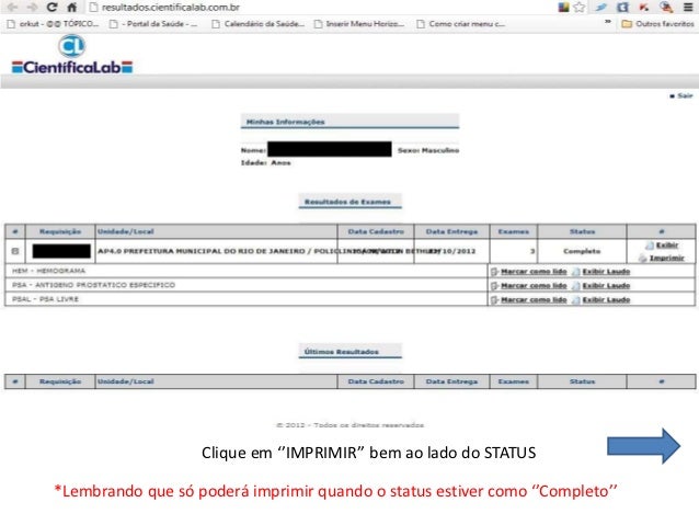 Resultado de exames samaritano