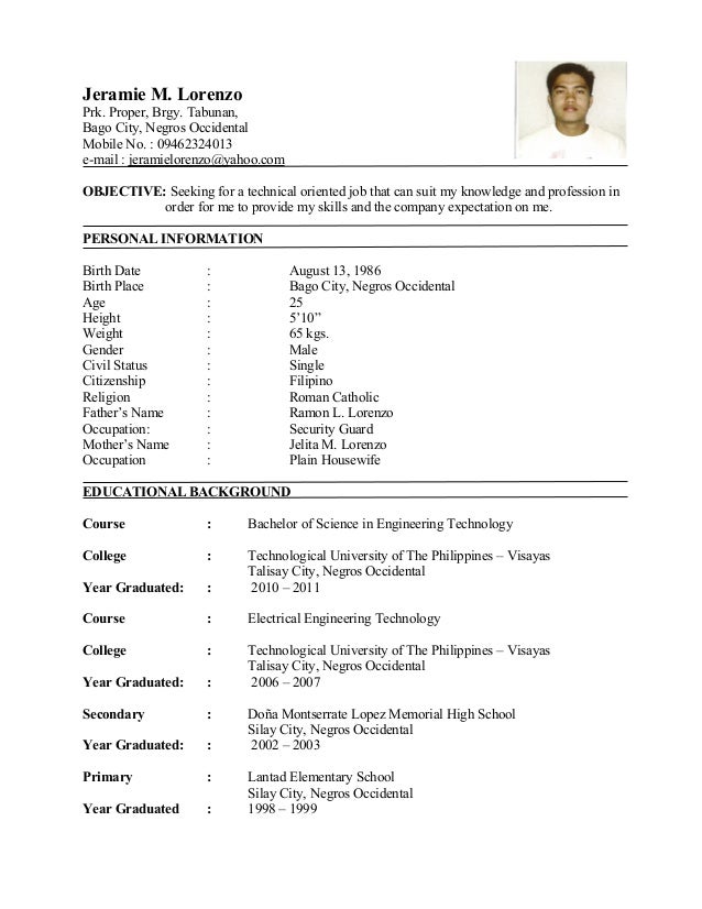 Resume from housewife