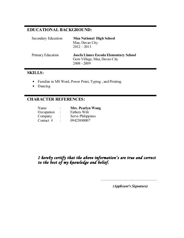 background for resumes