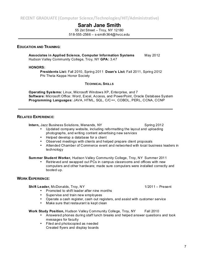 Graduate with honors on resume